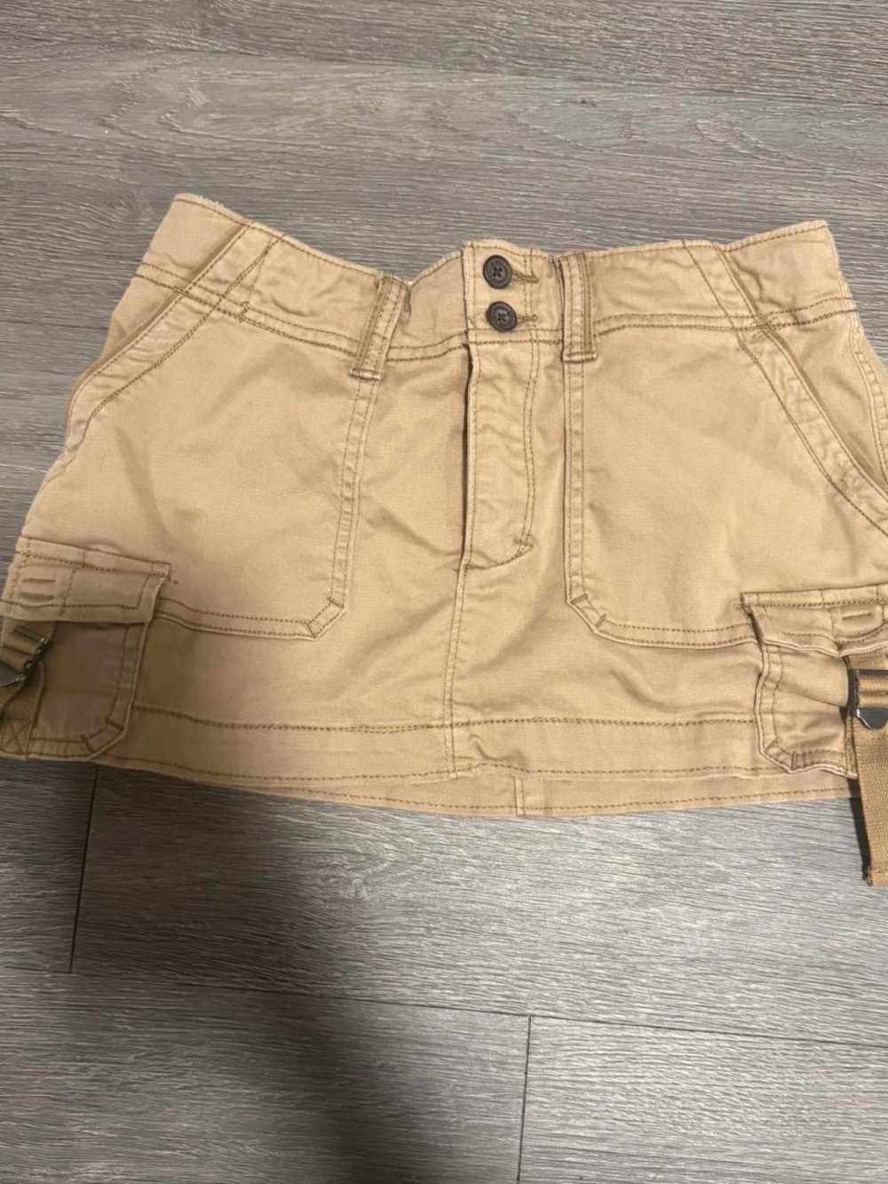 Abercrombie & fitch Tan Cargo Mini Skirt Shorts